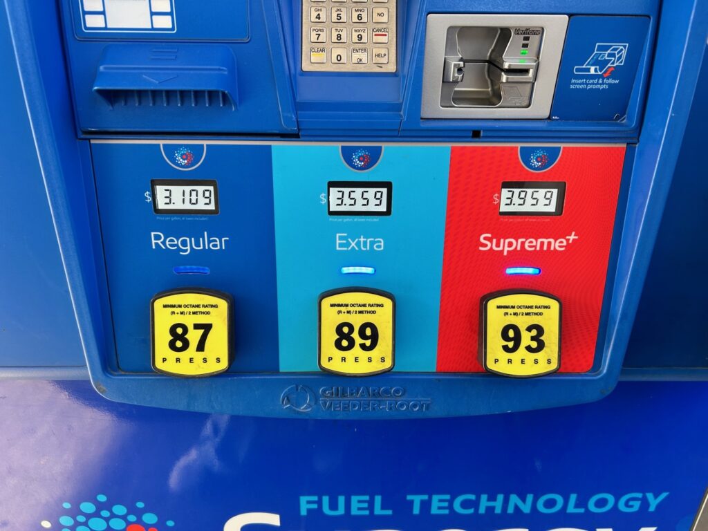 アメリカガソリンスタンドガソリン種類