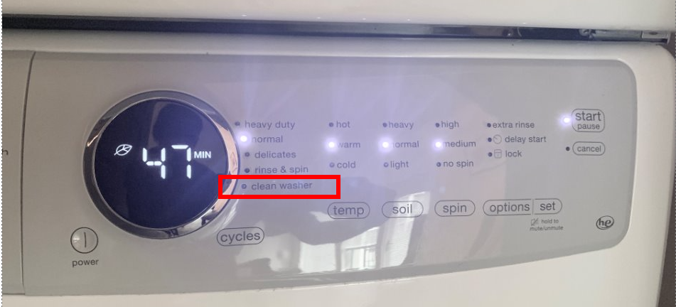 アメリカの洗濯機 コントロールパネル