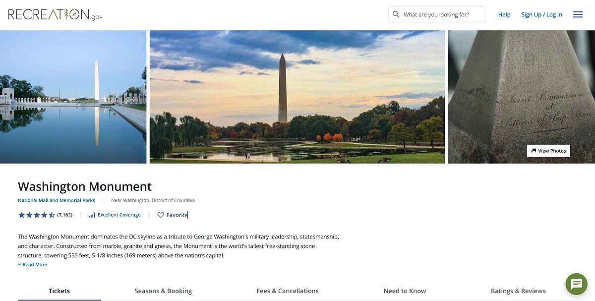 ワシントン記念塔の展望台予約